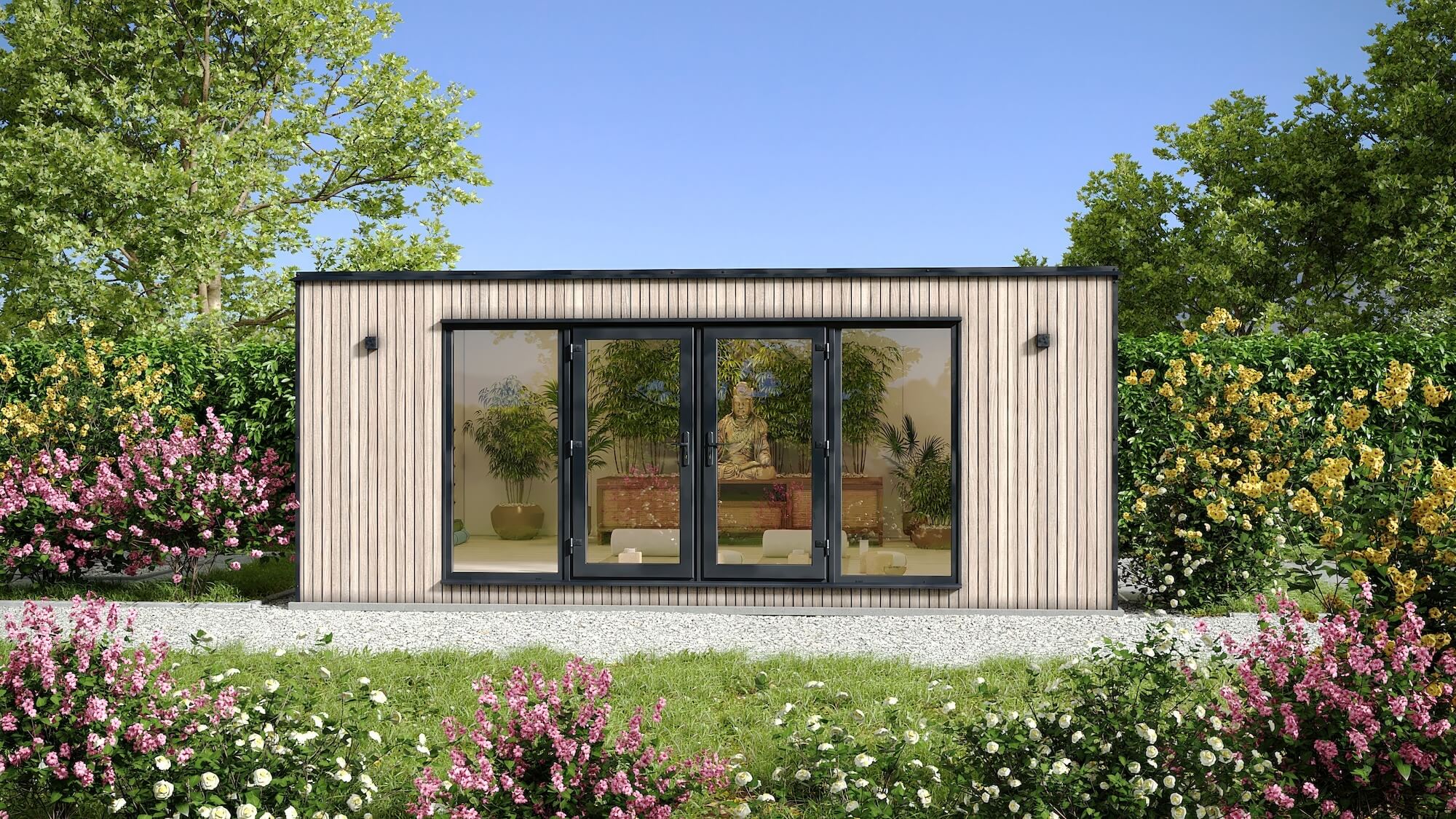 3D rendered garden room exterior